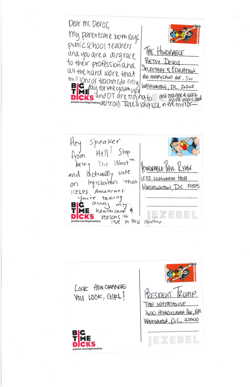 Illustration for article titled POST CARDS TO BIG TIME DICKS
